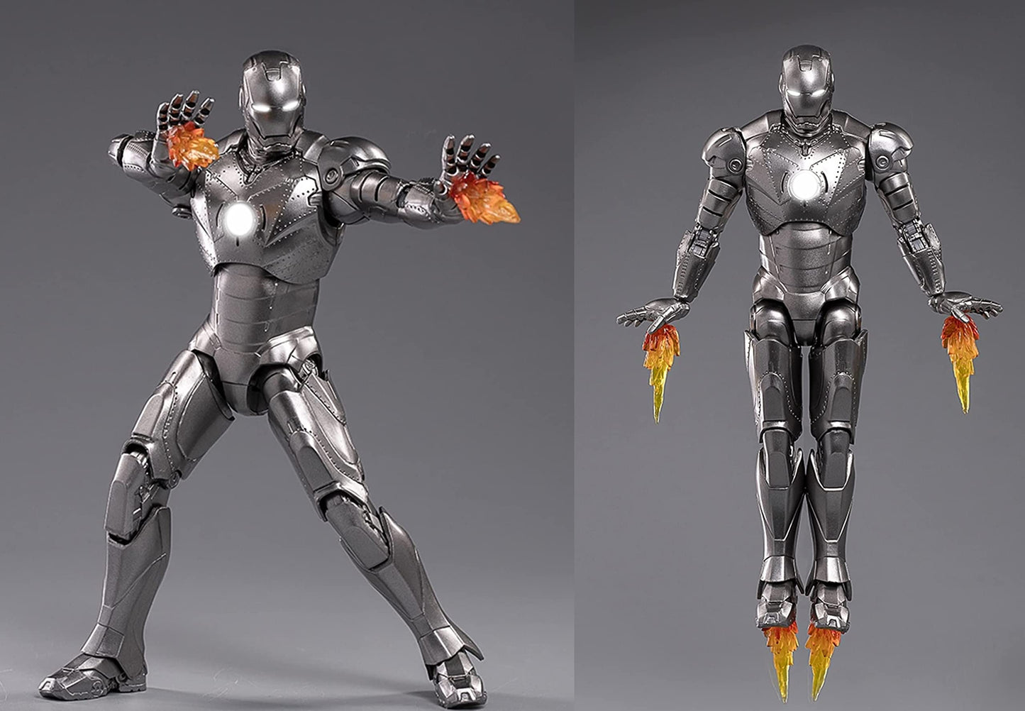 Lonullymege 7 Inch Light Up Ironman Action Figure-2022 New Released Exquisite Painting All Joints Movable Collection Mark Doll (