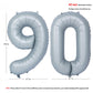 40 In Matte Gray Number Balloons Helium Foil Mylar Balloon Birthday Party Banquet Decoration 90