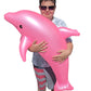 Huge 40' Pearlized Dolphin Inflate Inflatable Pool Toy Beach Poolside Aquatic Themed Decor Birthday Party Buffet Table Decoration (Pink - 3 Pack)
