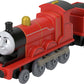 Thomas & Friends by Fisher-Price, Large Push-Along Die-Cast James Engine & Cargo Car from The Classic & All Engines Go Series
