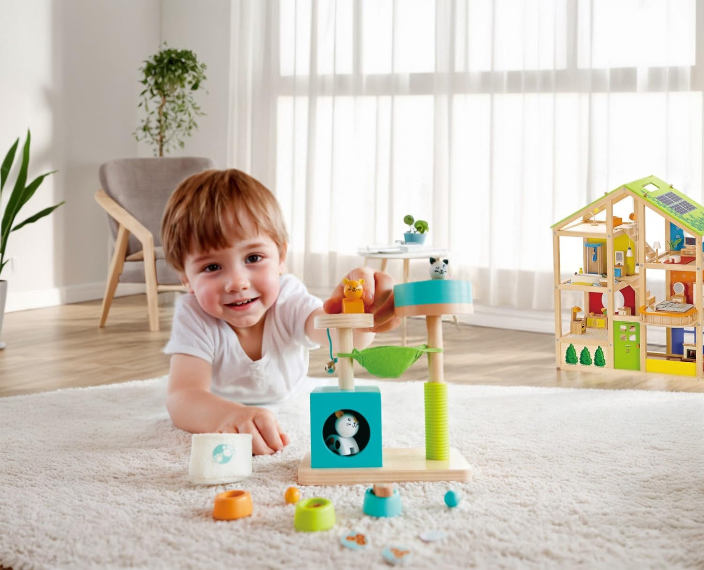 Hape Cute Kitten House Toy Set, Wooden Toys, Dollhouse Accessories