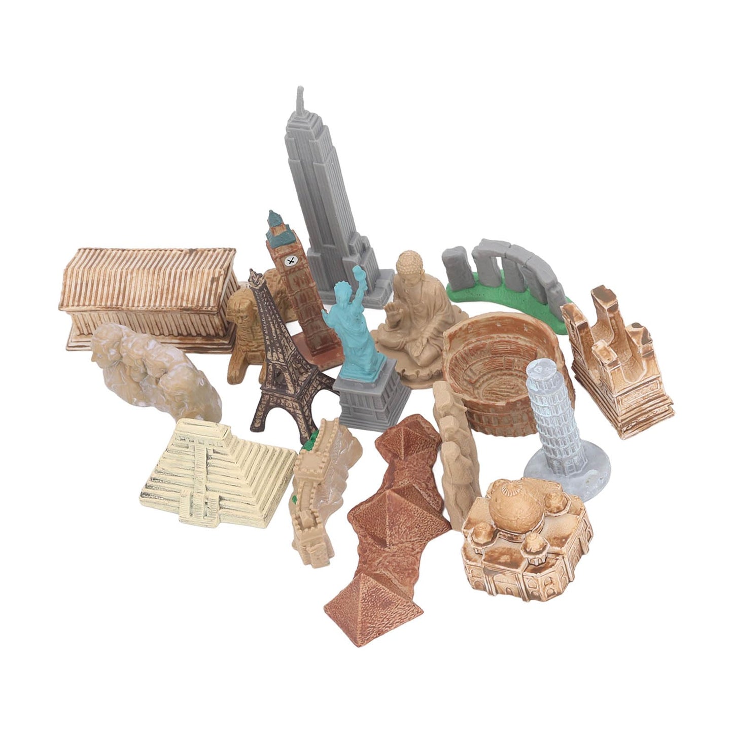 Dioche 17Pcs Miniature Ancient Buildings Toys Around The World City Miniatures Buildings Egyptian Pyramid Model Kit Ancient Egypt Toys