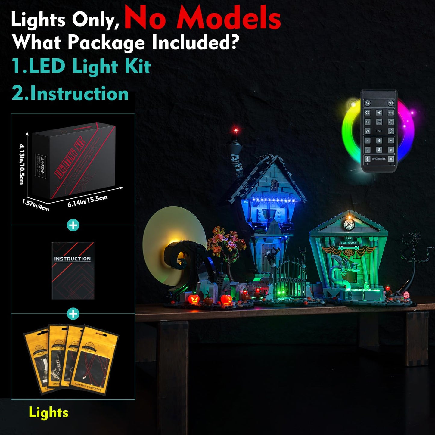 Locolee Light Compatible With Lego Tim Burton'S The Nightmare Before Christmas 21351, Lighting Set Accessories Compatible With L