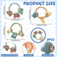 2ooya Silicone Babies Teether Toys - 3Pcs Teething Ring with Rattles, Animal Car Themed Infant Toddle Sensory Chew Toys for Newb