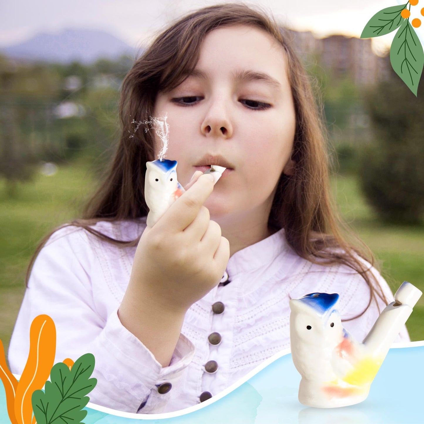Gejoy 6 Pcs Bird Water Whistles for Kids Ceramic Bird Call Whistles Colorful Porcelain Toys for Kids Adults Birthday Easter Gift