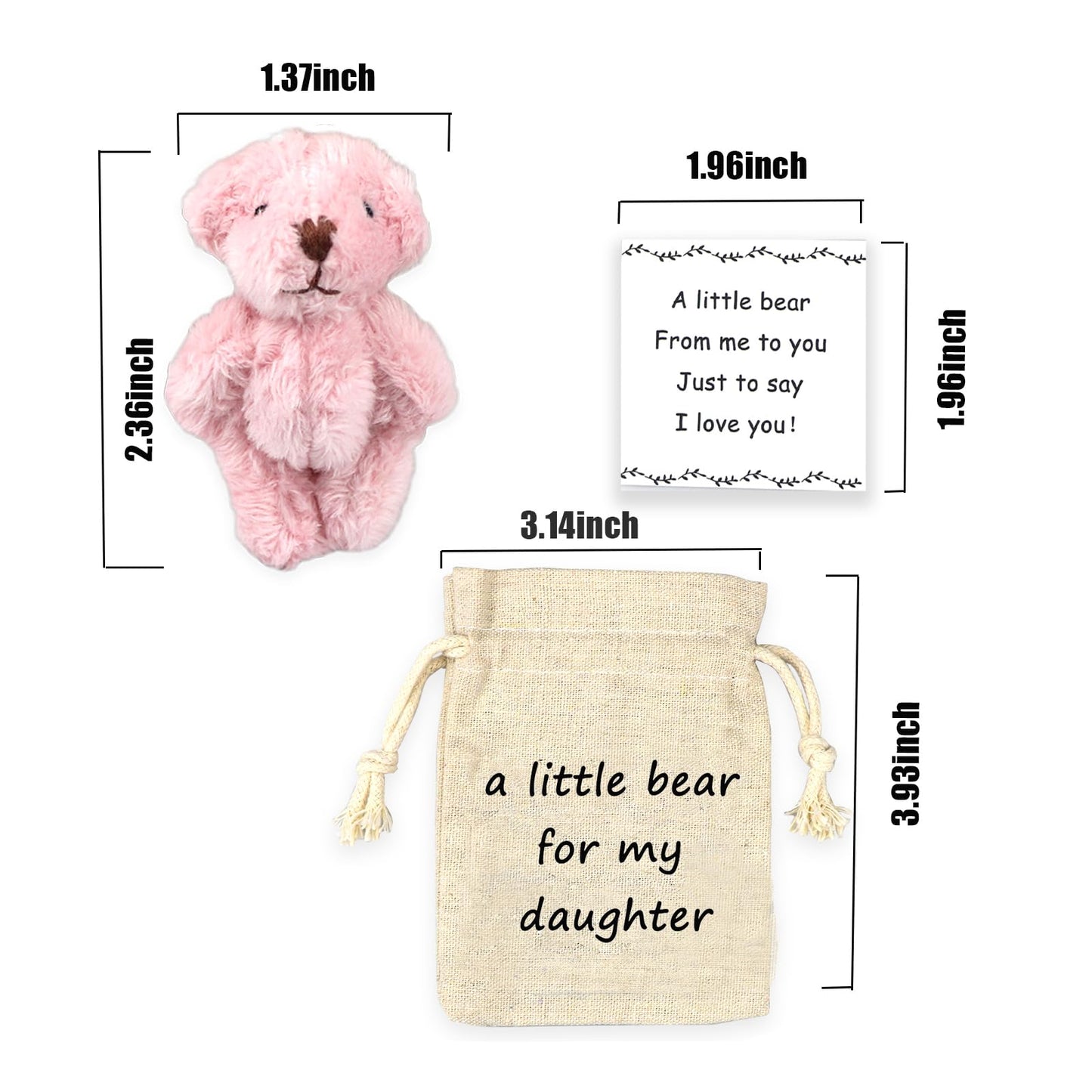 Luokifur Pocket Bear Boyfriend Long-Distance Teddy Bear I Love You Gift Couple Long-Distance Relationship For Him (Daughter)