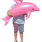 Huge 40' Pearlized Dolphin Inflate Inflatable Pool Toy Beach Poolside Aquatic Themed Decor Birthday Party Buffet Table Decoration (Pink - 1 Pack)