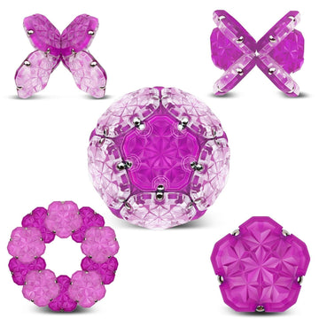 Dyrdm Magnetic Fidget Sphere 12 Pcs Magnetic Pentagons Magnet Sphere Fidget Toys Magnetic Building Blocks Stress Relief Desk Toys For Adults Purple