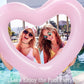 HeySplash Adult Heart Inflatable Pool Float - Large Pink Swim Ring for Bachelorette Party & Beach Fun