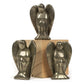 Justinstones Carved Pyrite Gemstone Peace Angel Pocket Guardian Angel Healing Statue 2 Inch