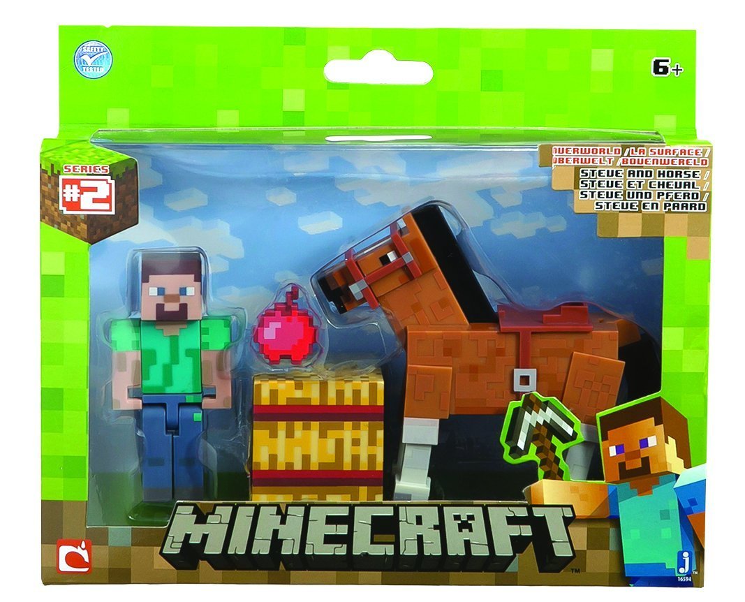 Minecraft Steve With Chestnut Horse Figure Pack