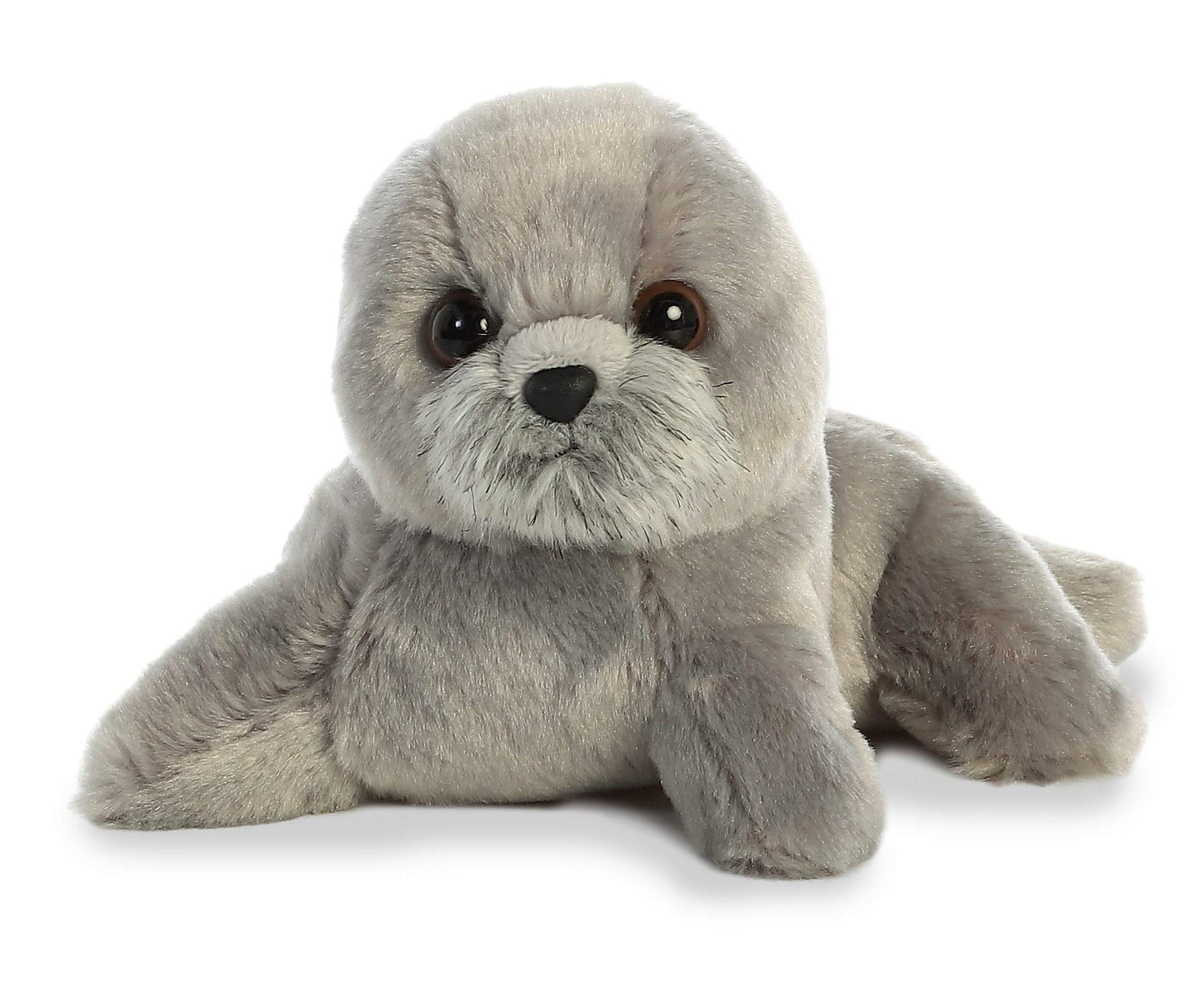 Aurora® Adorable Mini Flopsie™ Harpo Seal Stuffed Animal - Playful Ease - Timeless Companions - Gray 8 Inches