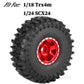 Rcarmubwow 1.0 Beadlock Wheel Tires Set For 1/24 Axai1 Scx24,1/18 Trx4M Rc Crawler Car,1.0 Beadlock Wheels 1.0 Beadlock Tires Rc