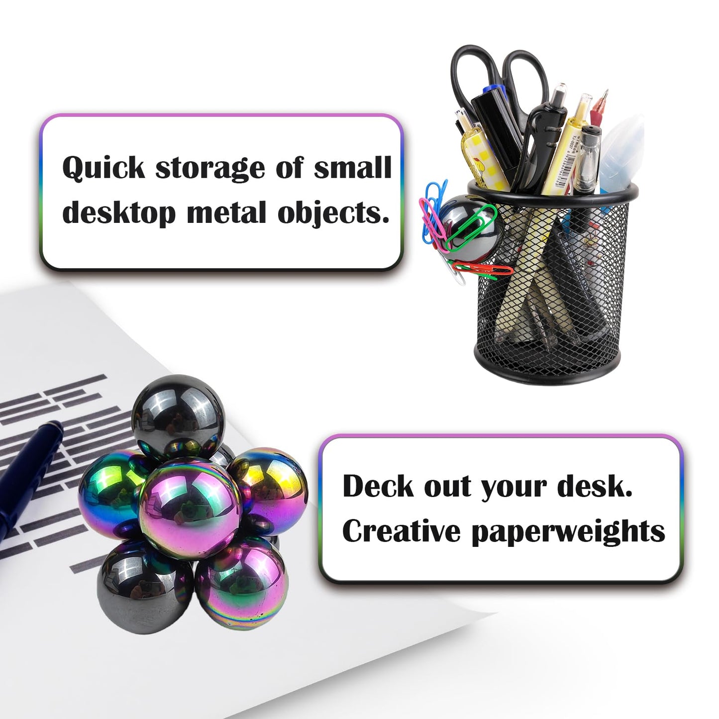 YANZHE Cool Giant Magnetic Balls Fidget Toy for mature-themeds  Large Magnetic Balls Fidget Toy  Magnet Beads for Desktop Decoration and Stress Relief  Anti-Anxiety Gift (Black 5 Pack)