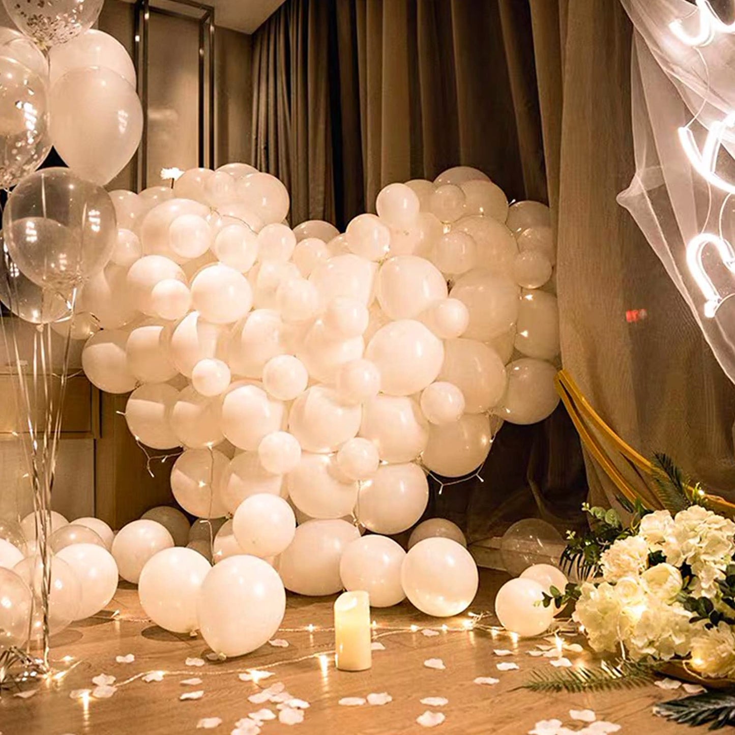 Kawkalsh White Balloon Arch Kit 111Pcs 18 12 5 Inch Latex Party Balloons Garland For Birthday Baby Shower Wedding Engagement Ann