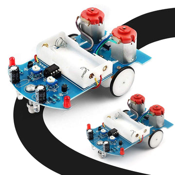 Mioyoow Soldering Practice Kit, 2 Pack Line Following Robot Car Kit Beginners Diy Smart Car Soldering Project Kit For School Stem Education, Learning Electronic Toys For 10+ Years Old Boys Girls