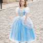 MDYCW Princess Cinderella Halloween Costume with Accessories for Girls, Birthday Party Fairy Dress Up