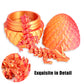 Locyfens 3D Printed Dragon Eggs With Dragon Inside, Articulated 3D Dragon Toys With 3D Dragon Eggs, Crystal Dragon Red Gold