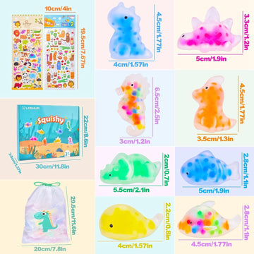 Leehur 48Pcs Kawaii Squishies Mochi Squishy Toys For Party Favors Goodie Bags Stuffers, Stress Reliever Anxiety Squeeze Squishy