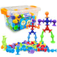 Dapam 58 Piece Suction Fun Sticky Toy Set with Storage Bin, BPA Free Silicone, Stimulating Sensory Travel Bathtub Window Toys fo