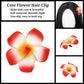 Half and Half Long Straight Black Kids Wig with Flower Clip, 27.6'' Synthetic Hair for Girls Toddler Cosplay & Halloween