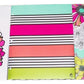 Studio C Carolina Pad Set Of 3 Poly Folders ~ Whimsical Flower (Large Flower Head On White, Colorful Patches Among Black And White Stripes, Floral Collage)