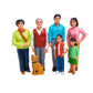 Excellerations Educational Multicultural Pretend Play Figurine Family Dolls Set of 4 Different ethnicities 28 Pieces Total for B