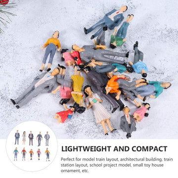 ULTNICE 10pcs Miniature People Figurines - Tiny Family Dollhouse Figures for Scale Model Trains & Architectural Design