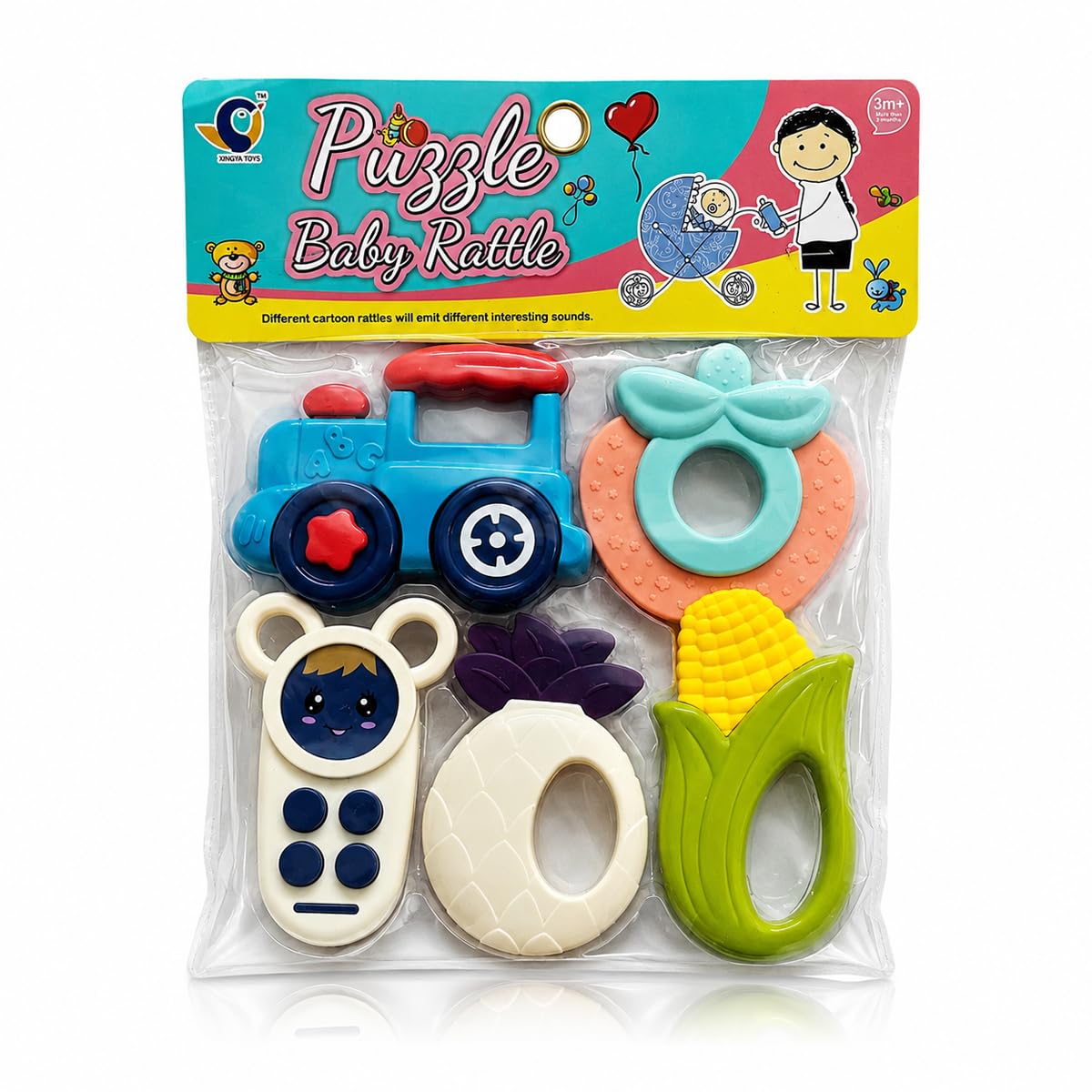 Lnu Kidz Baby Rattles Toy Set For Infants 012 Months, Sensory Development & Sound Learning Toys For Babies
