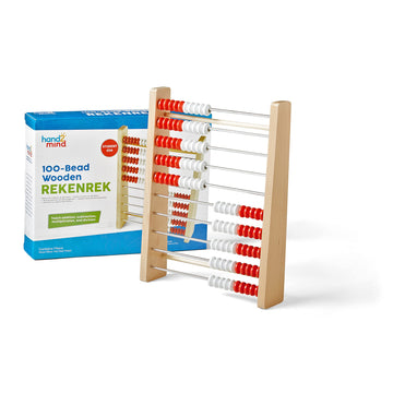 Hand2Mind 100 Bead Wooden Rekenrek, Abacus For Kids Math, Math Manipulatives Kindergarten, Counting Rack For Kids, Counters For