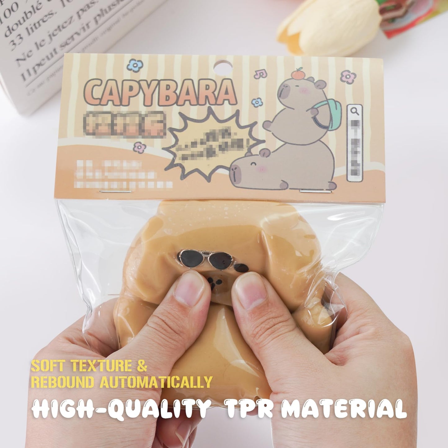 Taba Squishy Toys  Cat Paw Cute Kawaii Squeeze Toys  Sticky Squishy Fidget Toys Silicone Squeeze Toy for Stress Relief Cute Soft Toys Best Gift for Anniversary (Capybara)