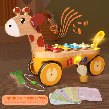 Baby Xylophone Musical Car Toy For Toddlers, Giraffes Truck Toys For 18M+ 2 3 Years Old Kids, Best Christmas Birthday Gifts For