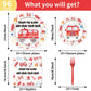 EUOYUFO Firetruck Birthday Party Decorations - 96PCS Fire Truck Plates and Napkins Party Supplies Firefighter Birthday Decoratio