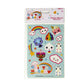 Glitter Galaxy Sticker Friends Sheet Wave 1 - Ten Large Character with Small Heart & Star Effects Stickers - Cute Rainbow Poop, 