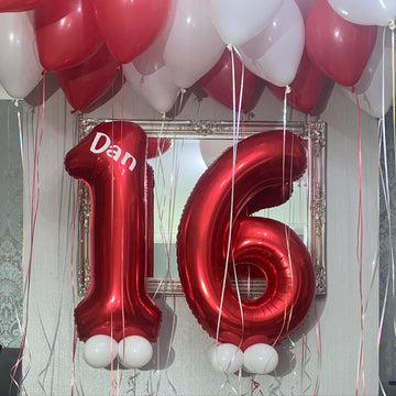40 Inch Red 16 Number Balloons Giant 16 Or 61 Balloons Red Birthday 16 Balloons 16Th Birthday Anniversary Party Decorations Supp