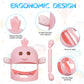 Vicloon Baby Teething Toy  2PCS Silicone Teething Mitten with 2PCS Replacement Grip Never Drop Baby Chew Toys for Teething Relief Soothing Teether for Babies 0-6 Months Teether Toy for Sucking Needs