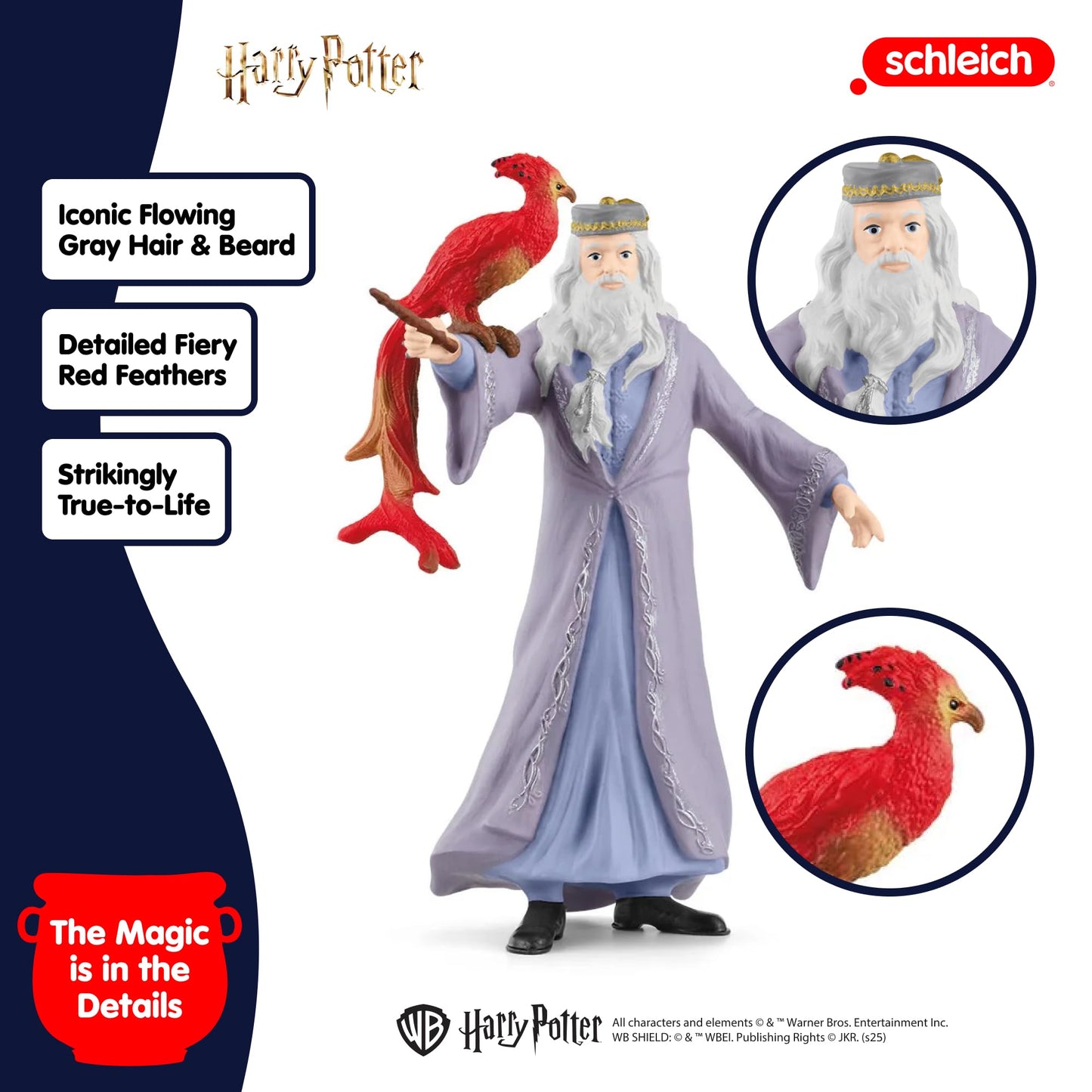 Schleich Wizarding World Of Harry Potter 2-Piece Set With Albus Dumbledore & Fawkes Figurines For Kids Ages 6+