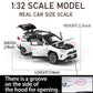 ERBADIHAGO 1/32 RAV4 Alloy Diecast Model Car with Light and Sound, White, 15×7.3×5.8Cm, Perfect Gift for Boys and