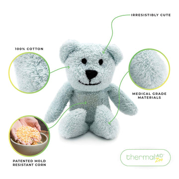 Thermal-Aid Zoo Microwavable Stuffed Animal - Plush Toy And Hot Cold Pack - Buckley The Blue Bear