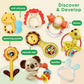 Move2Play, 8 Piece Baby Rattle And Tummy Time Mat Set | Rattling And Silicone Teething Toys | Babies Toy 3-6 Months | 3, 4, 5, 6 Month Old Must Have | Infant Gifts For Boys And Girls