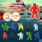 Chivao Mini Ninja Figurines Party Favors Toys Assorted Action Warrior Figures Playset Ninja Party Supplies Cake Topper For Birthday(100 Pack)