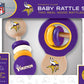 Baby Fanatic NFL Minnesota Vikings Wood Rattle 2 Pack - Official Baby Toy Set, Multicolor