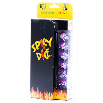 Spicy Dice Purple: The Ultimate Family Dice Game - Pearlized Colored Dice With Cheat Sheet And Silkscreened Pouch For Strategic