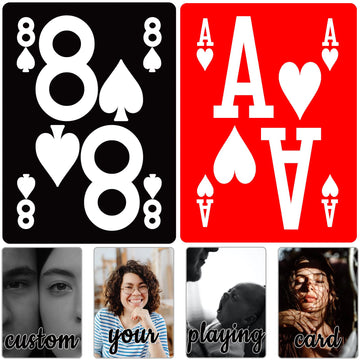 Ooelyy Custom Elite Low Vision Playing Cards - Personalized Large Print With Red Black Background For Easy Reading