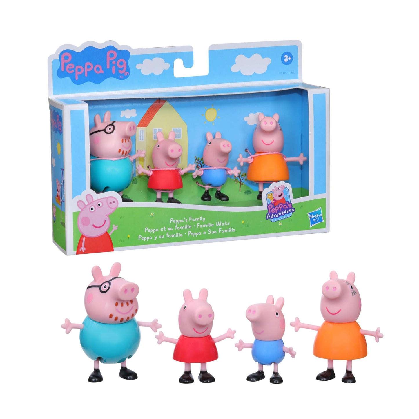 Peppa Pig Family Figure 4-Pack Toy - 4 Multicolor Plastic Figures, Ages 3+ - Model F2190