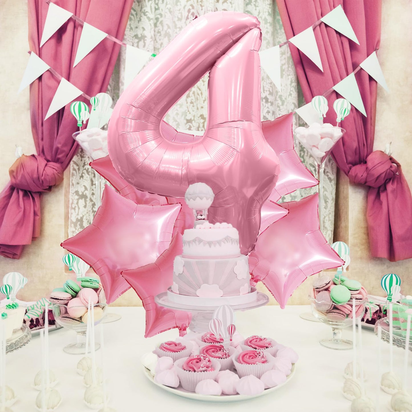 40 Inch Pink 14 Balloon Numbers, Large Number 14 Balloons Pink Foil Number Balloons, Light Pink 14th Mylar Birthday Balloons for