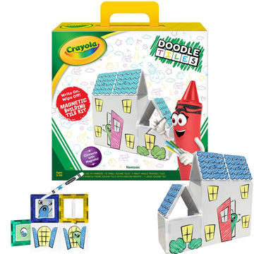 Createon Crayola Doodle Magnetic Tiles Building Set For Kids, Magnetic Kids’ Building Toys, Stem & Montessori Arts & Creativity Toys For Boys And Girls Ages 3+, 24-Piece Set