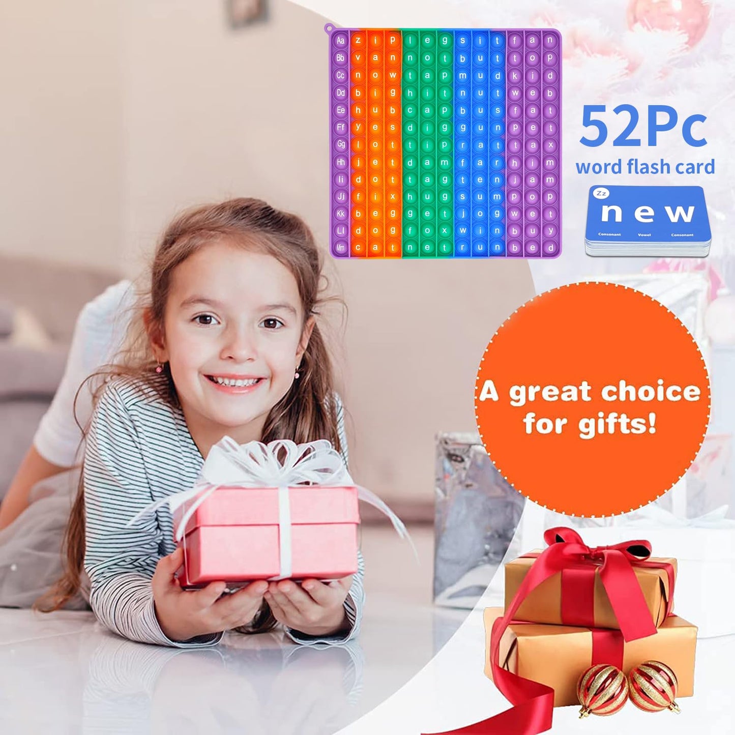 Ygc Laomi Dolch Sight Cvc Word Games Flash Cards Fingertip Pop Toy Allows Children To Master Reading 104 High-Frequency Cvc Sight Words In A Few Weeks, Suitable For Preschool Through 3Rd Grade