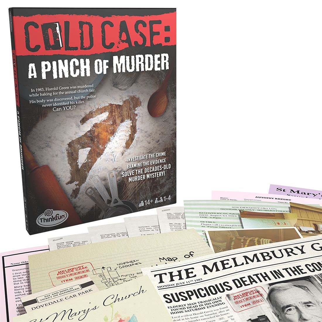 Thinkfun Cold Case: A Pinch Of Murder - A Murder Mystery Game In A Box For Ages 14 And Up