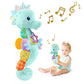 Sumobaby Infant Baby Musical Stuffed Animal Activity Soft Toys With Multi-Sensory Crinkle, Rattle And Textures, For Tummy Time Newborn 0-3-6-12 Months Boys, Girls, Seahorses, Blue